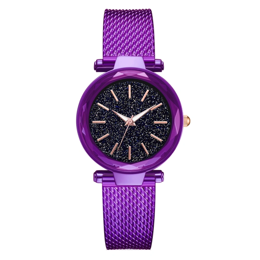 Stylish Women Simple Style Casual Alloy Quartz Watch Gift for Female Woman(Purple)