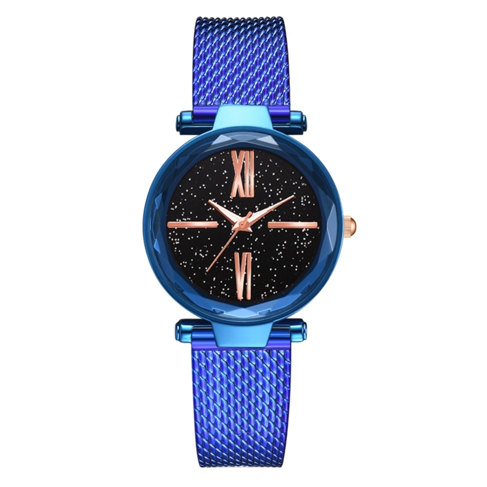 Fashion Simple Stylish Casual Alloy Quartz Watch Gift for Female Woman(Blue)