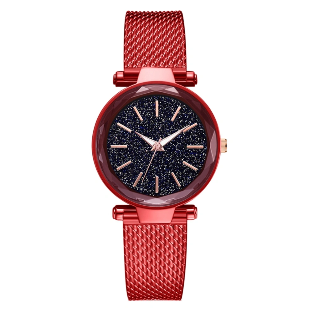 Stylish Women Simple Style Casual Alloy Quartz Watch Gift for Female Woman(Red)