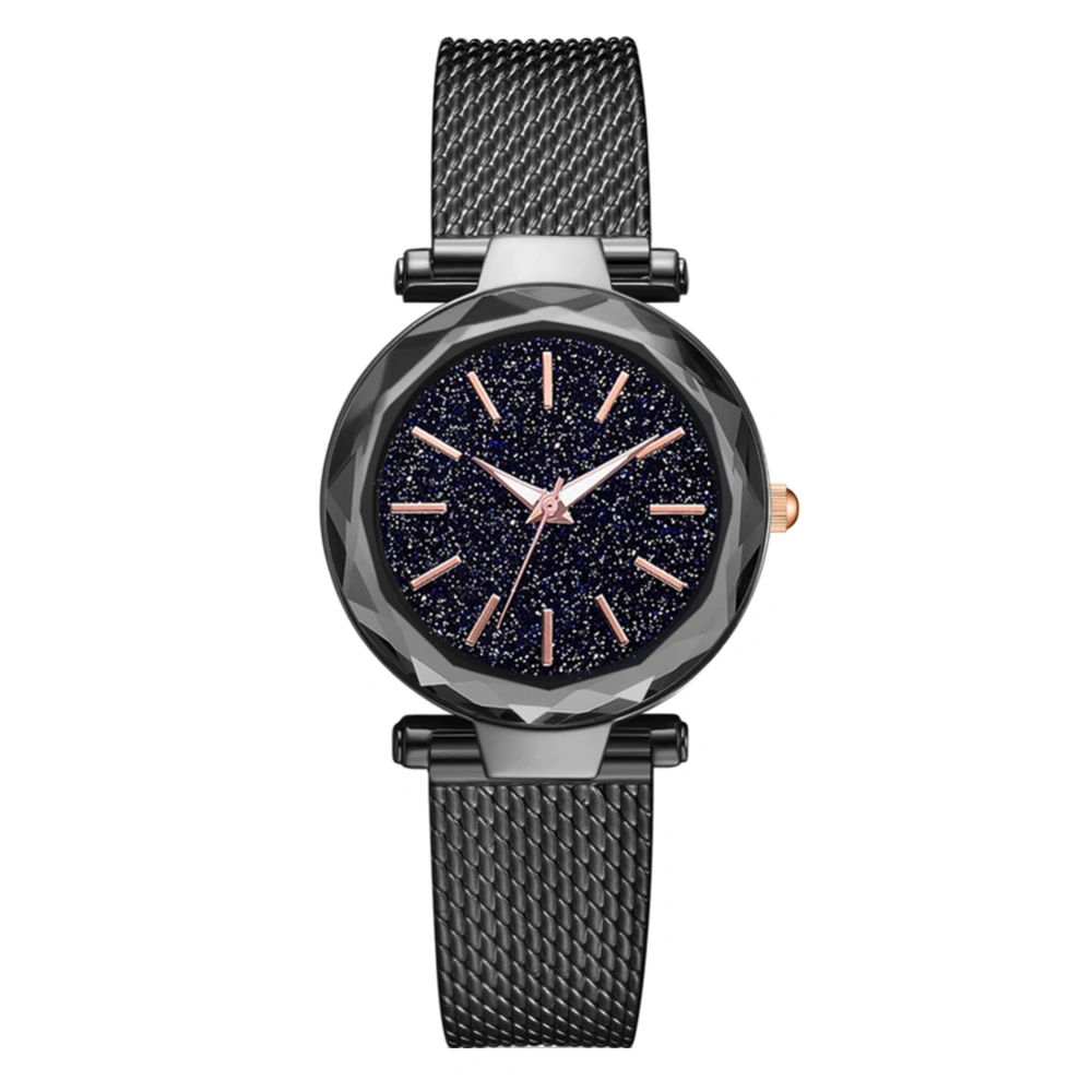 Stylish Women Simple Style Casual Alloy Quartz Watch Gift for Female Woman(Black)