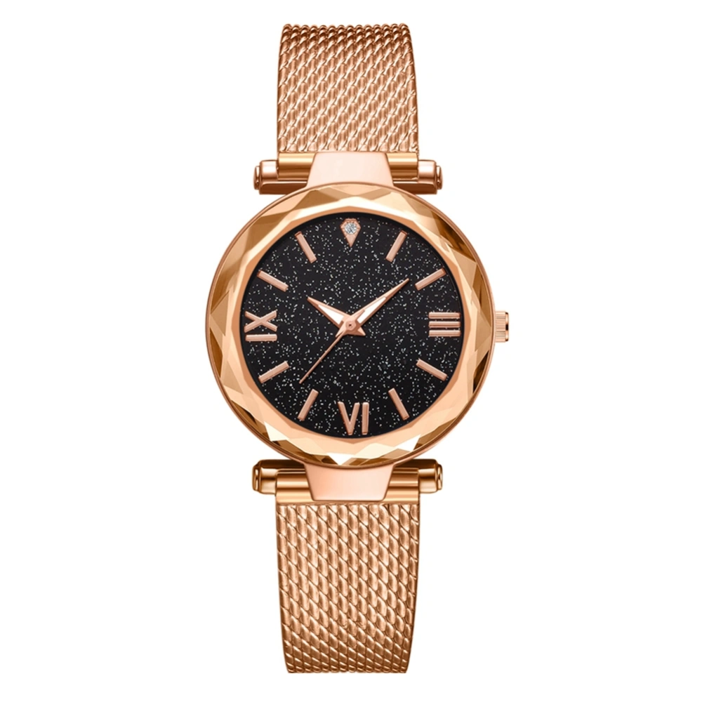 Women Simple Style Casual Alloy Quartz Watch Gift for Female Friends(Rose Gold)