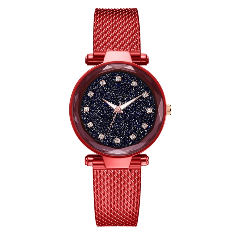 Stylish Simple Style Casual Alloy Quartz Watch Gift for Female Woman(Red)