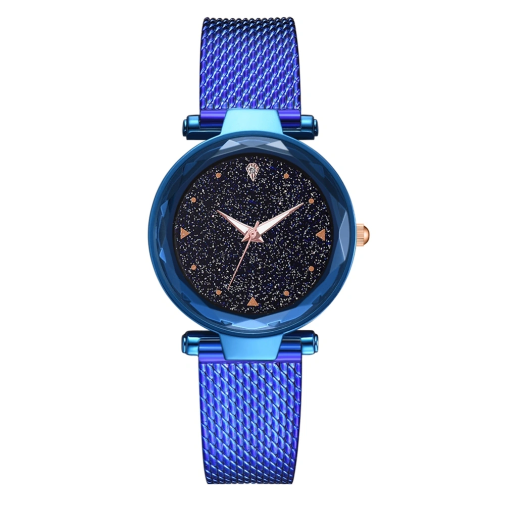 Elegant Women Simple Style Casual Alloy Quartz Watch Gift for Female Woman(Blue)