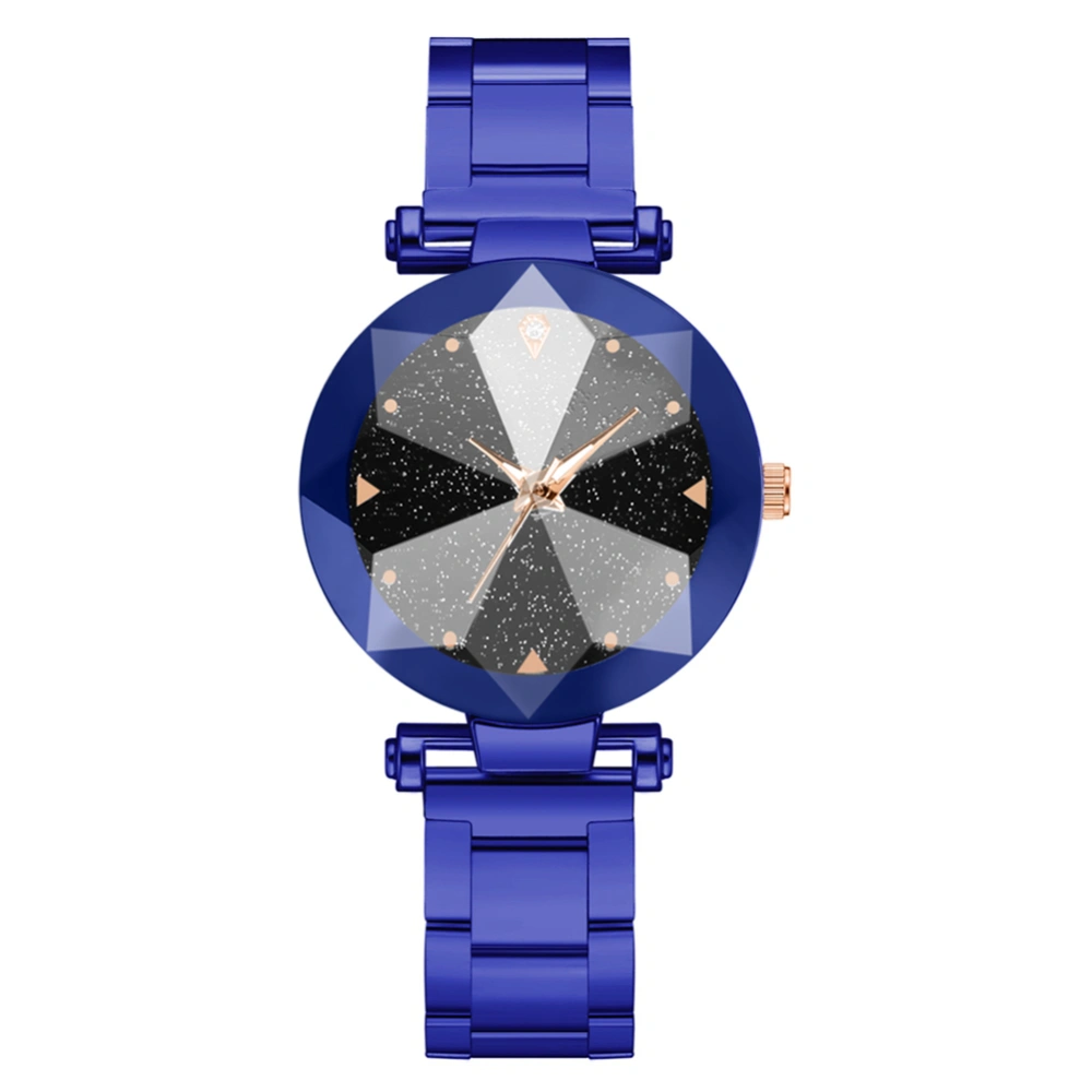 Fashionable Women Ladies Simple Alloy Watch Exquisite Casual Female Quartz Wristwatch(Blue)