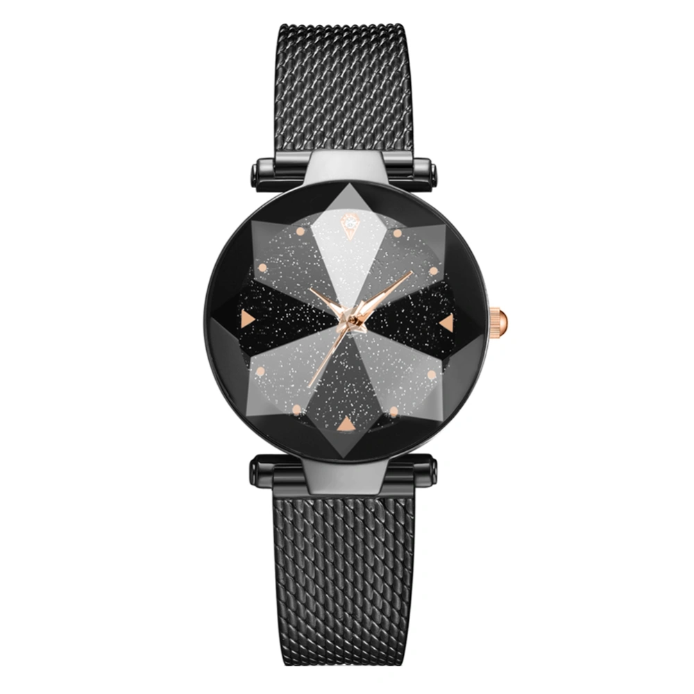 Fashion Silicone Strap Round Dial Watch Unisex Casual Quartz Watch (Black)