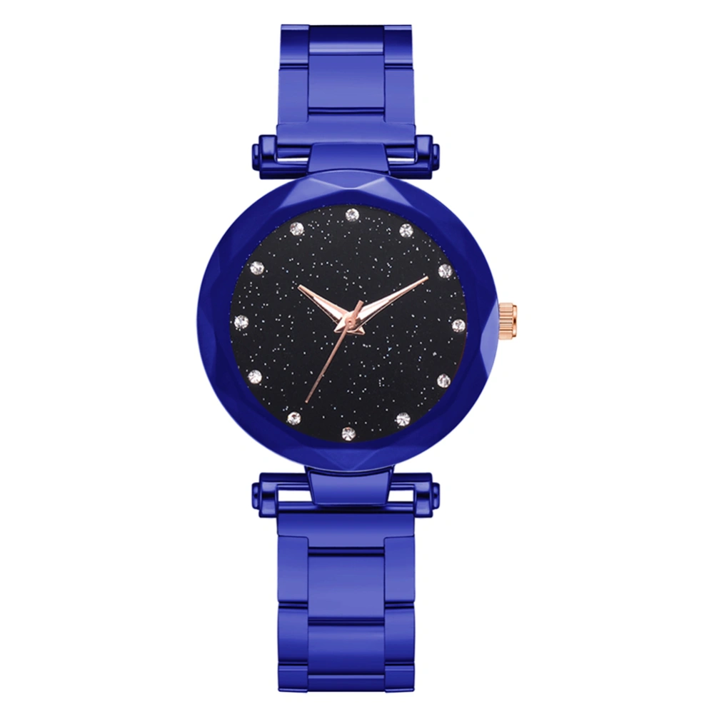 Fashion Silicone Strap Round Dial Watch Unisex Casual Quartz Watch (Blue)