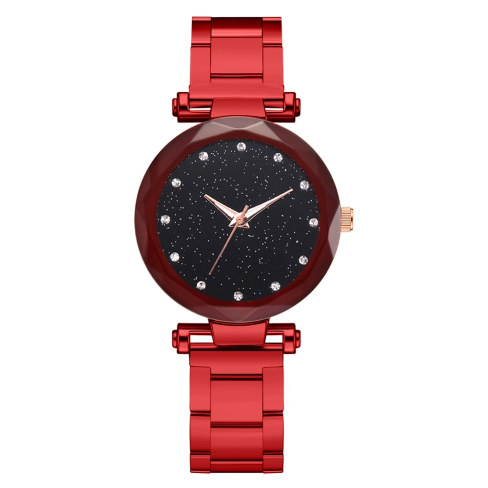 Fashion Silicone Strap Round Dial Watch Unisex Casual Quartz Watch (Red)