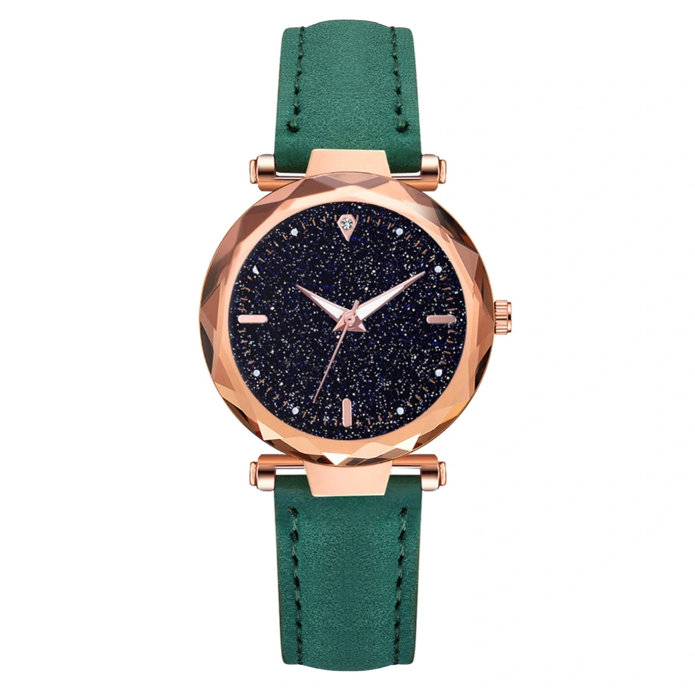 Women Girls Quartz Watch Round Dial Elegant Casual Wristwatch Green