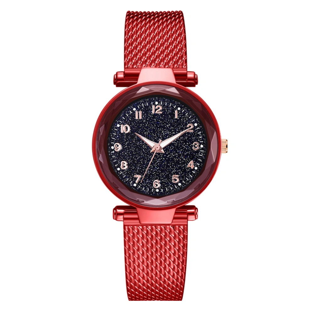 Fashion Women Silicone Strap Wristwatch Round Dial Number Quartz Casual Watch Red