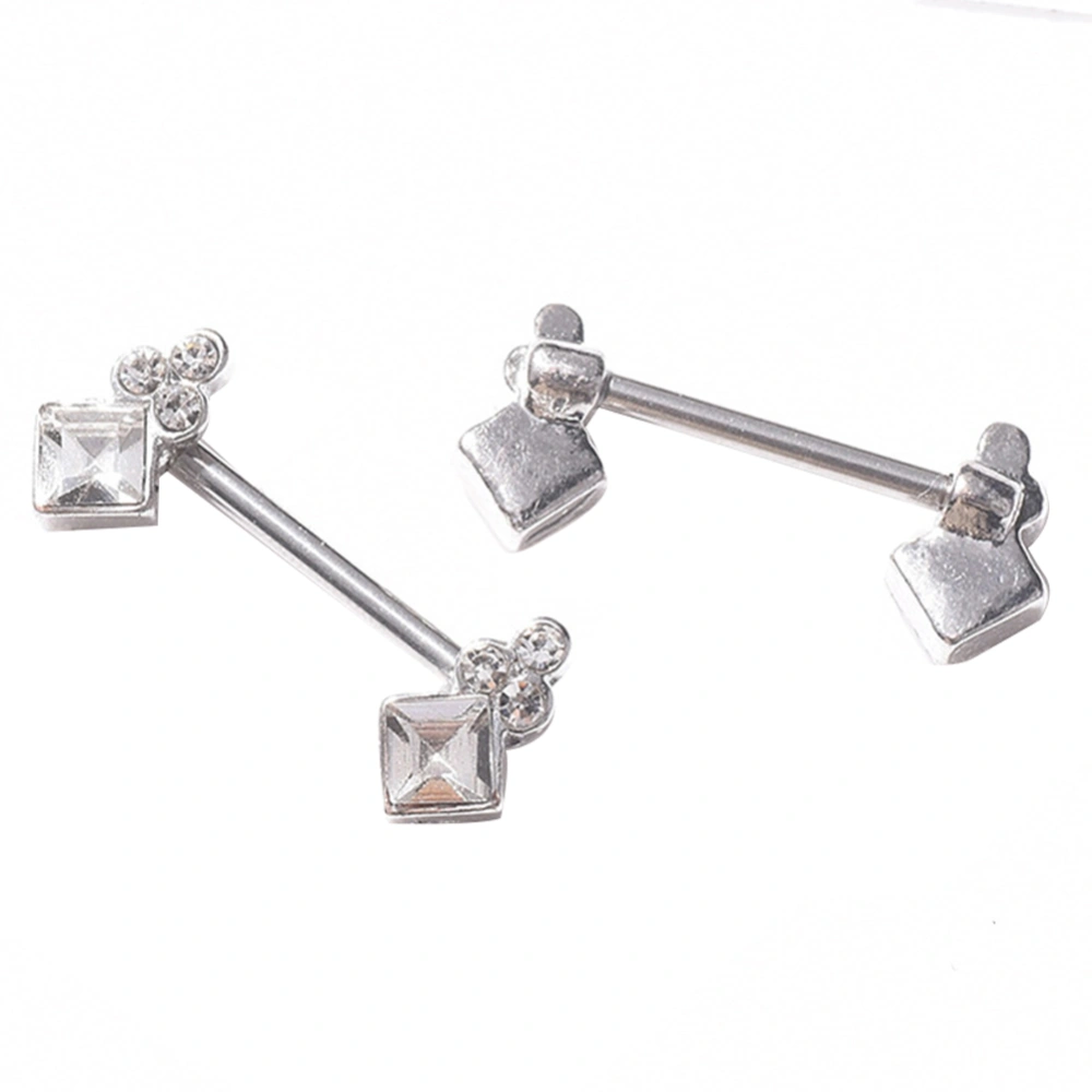 Sexy Body Piercing Jewelry Surgical Steel Alloy Rhombus Nipple Ring