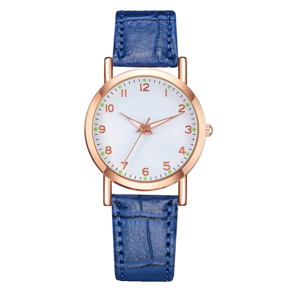 Fashionable Classical Quartz Watch Unisex Diamante Casual Wristwatch Gift (Blue)