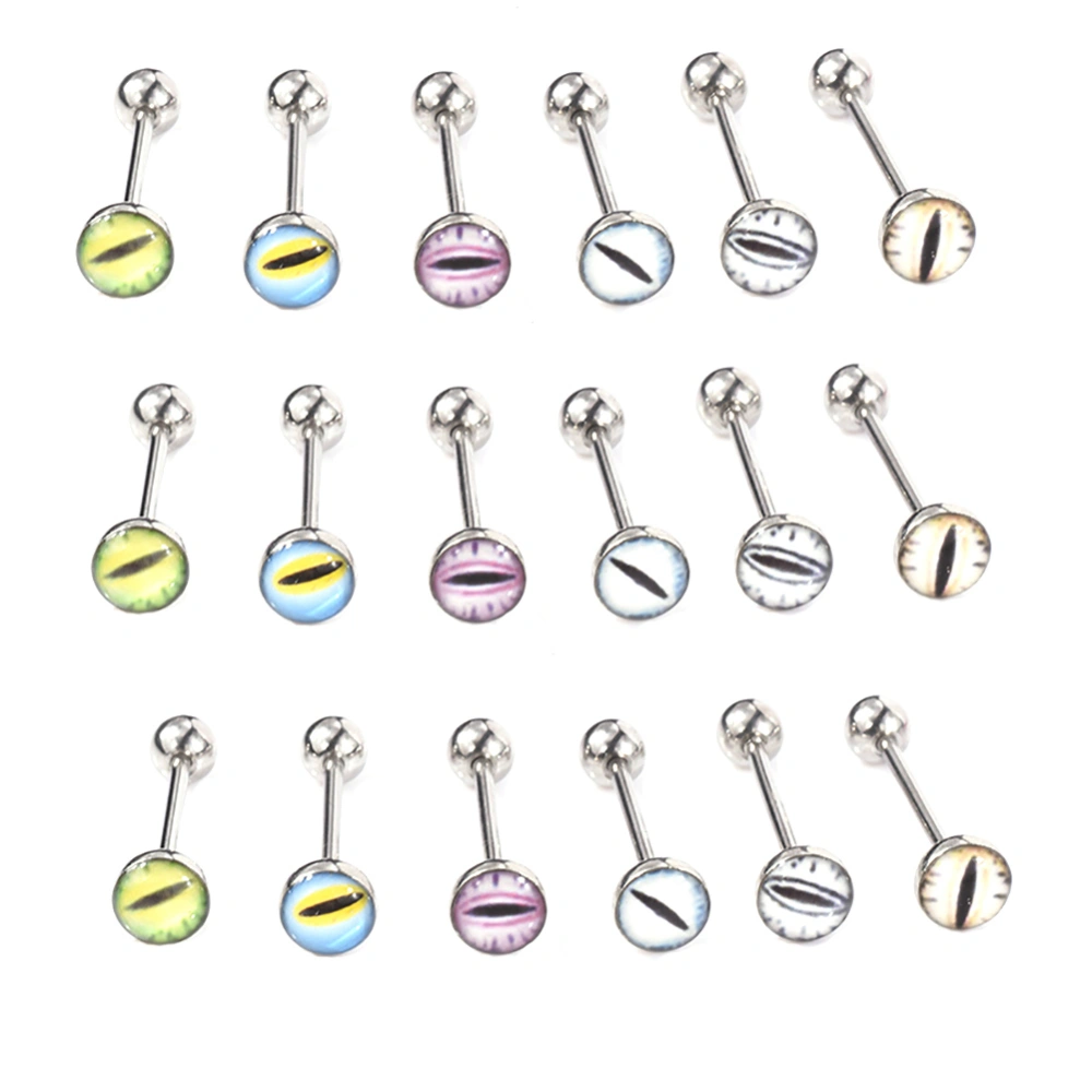 Fashion Tongue Ring Stainless Steel Stud Body Piercing Jewelry(Random 7pcs)