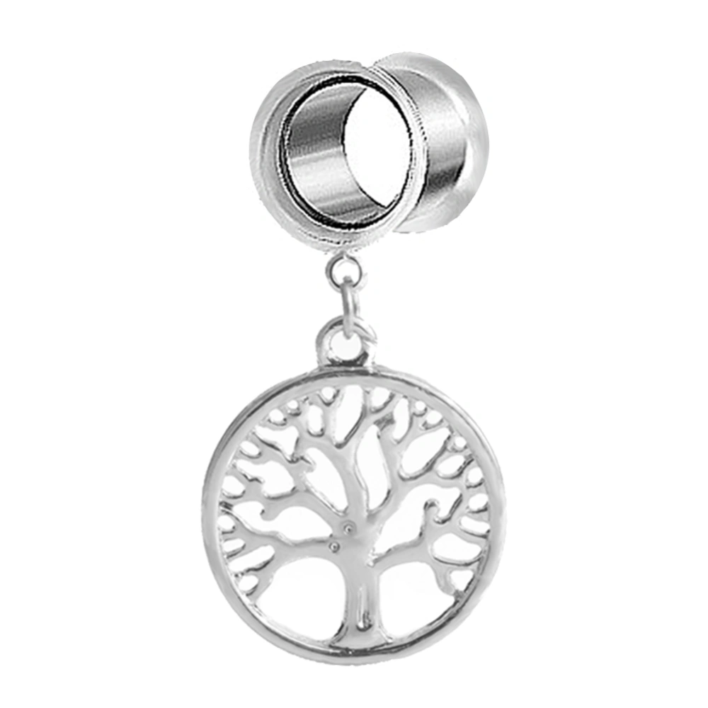 Exquisite Fashion Tree Pendant Earring Expansion Piercing Jewelry(Silver/18mm)