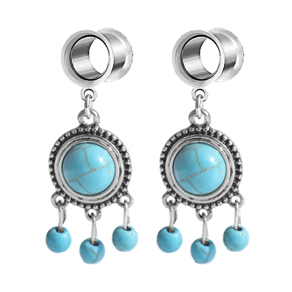 Exquisite Double Speaker Turquoise Pendant Earring Expansion Piercing Jewelry(22mm)