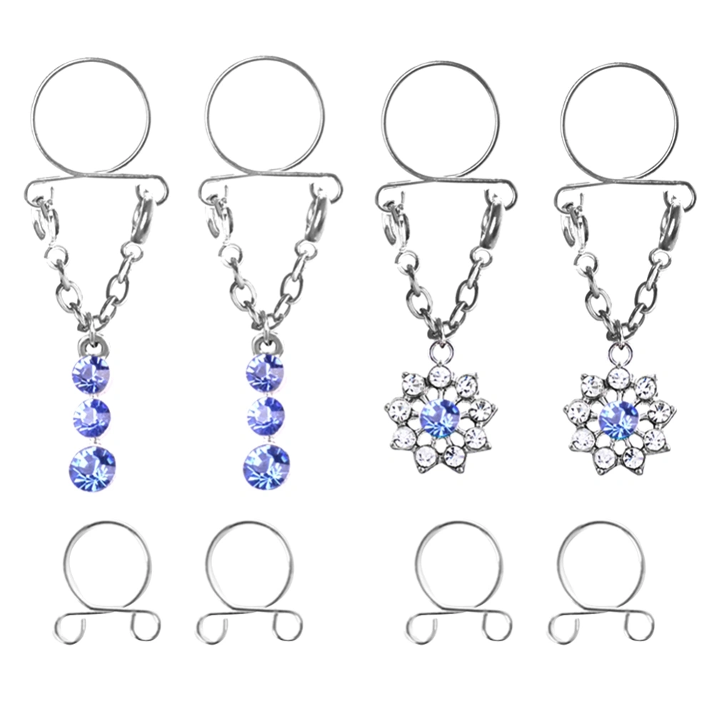 Fashion Water Drop Non Pierced Nipple Ring Set Nipple Ring Body Jewelry