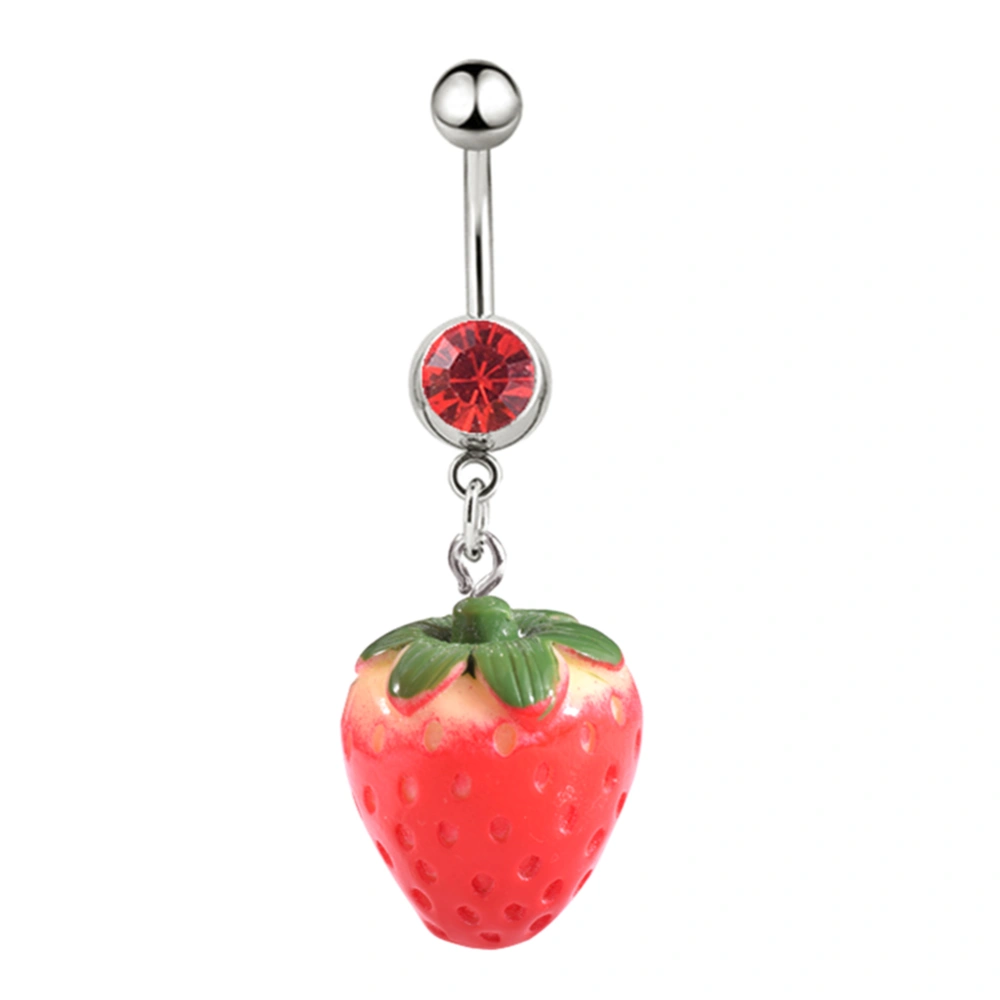 Cute Strawberry Shape Pendant Navel Ring Popular Piercing Jewelry