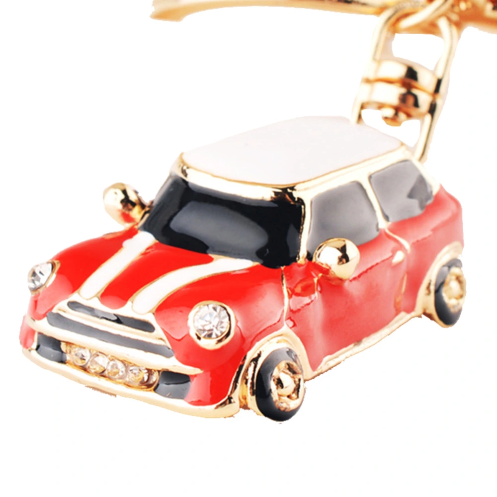 Fashionable Mini Car Shape Girl Key Ring Chain Keyring Keychain Gift Ornament (Red)