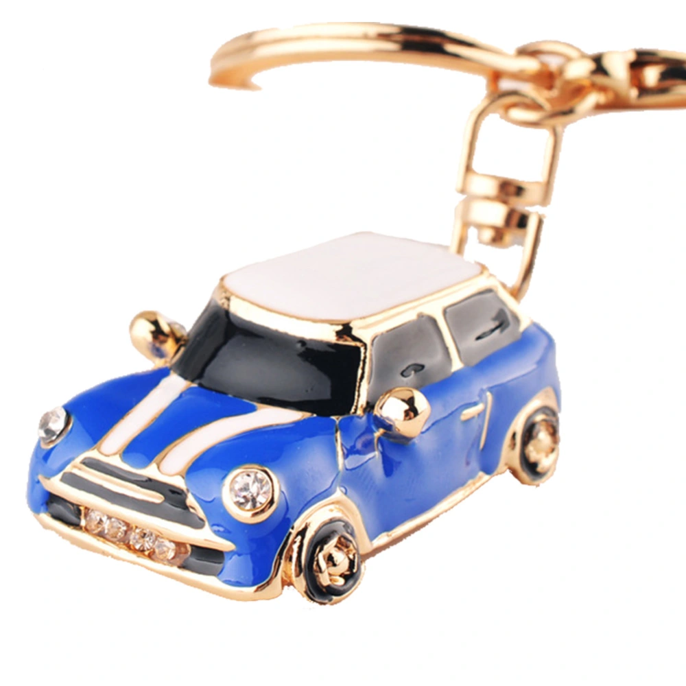 Fashionable Mini Car Shape Girl Key Ring Chain Keyring Keychain Gift Ornament (Dark Blue)