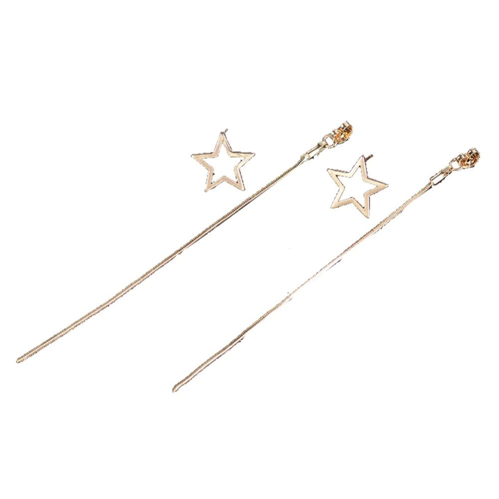 1 Pair Delicate Earrings Women Lady Cute Star Shape Pendant Earring Gift (Gold)