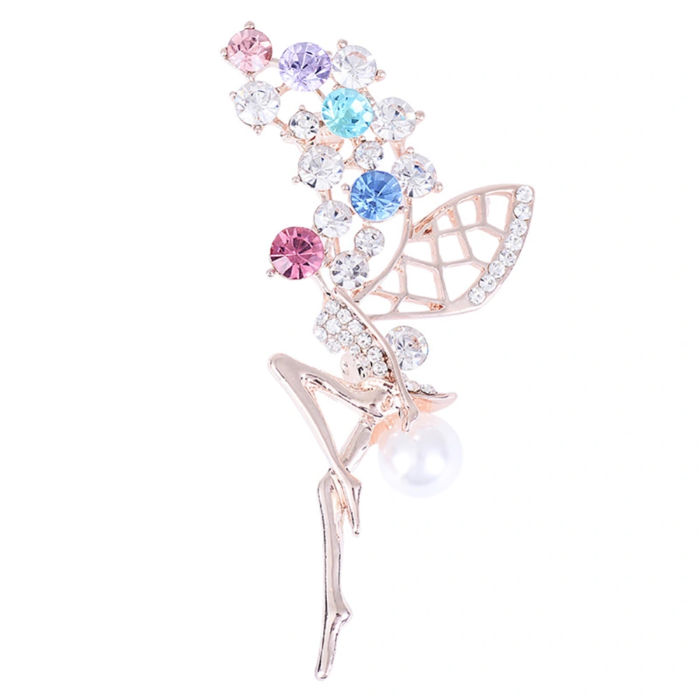 Alloy Flower Fairy Brooch Pin Women Lady Clothes Decoration