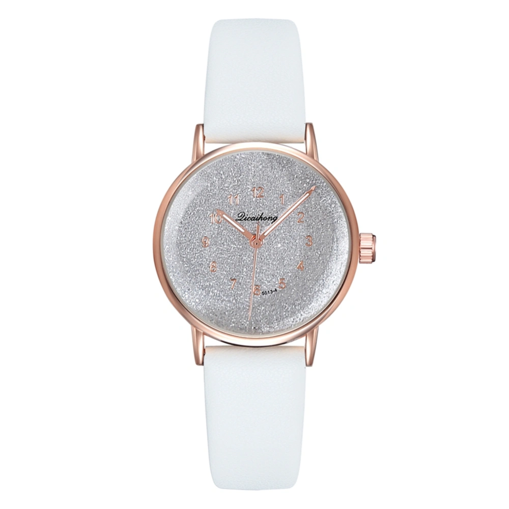 Fashion NicE looking Round Dial Women Quartz Watch Casual Wristwatch(White)