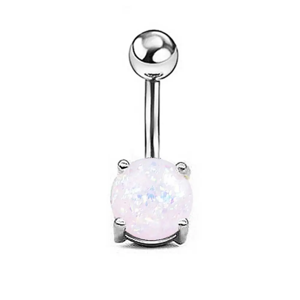 Sexy Turquoise Pendant Belly Button Navel Bar Ring Body Piercing Jewelry(Silver+White)