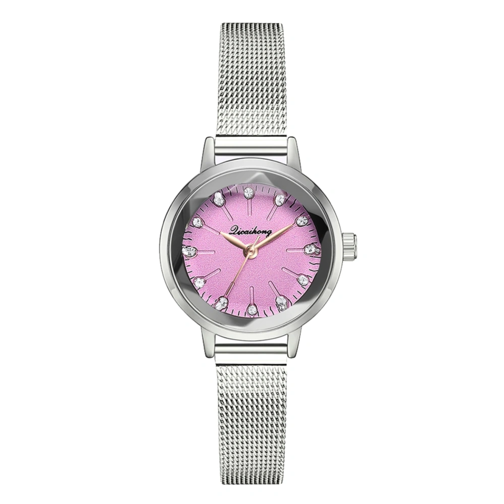 Leisure Fashion Simple Ladies Quartz Dial Wrist Watch (Pink)