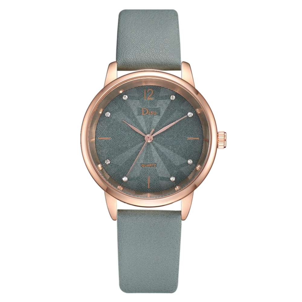 Fashionable Alloy Watch Artificial Leather Belt Female Simple Quartz Wristwatch( Green )