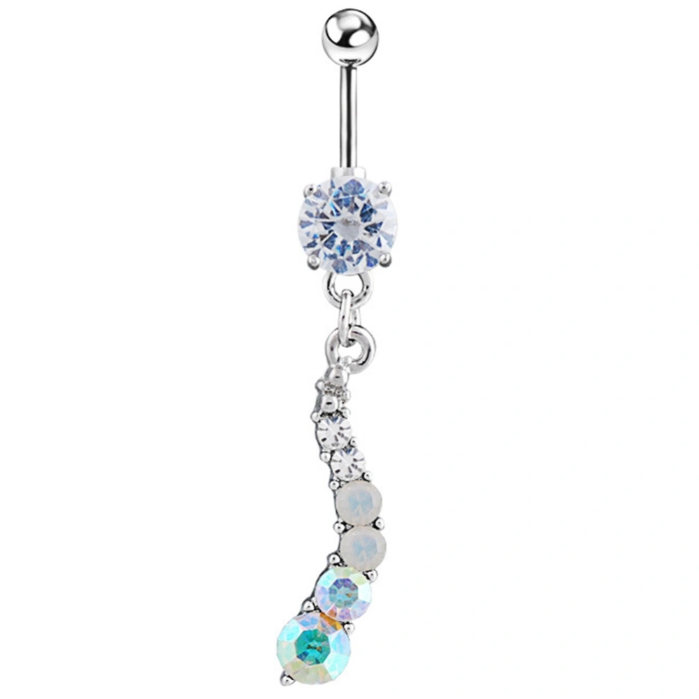 Fashion Women Belly Button Ring Colorful Zircon Sexy Navel Accessory(Colorized)