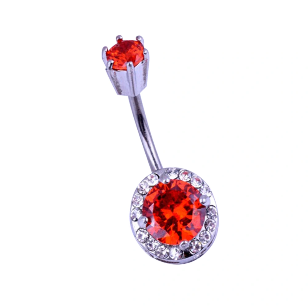 Sexy Lady Navel Belly Ring Piercing Zircon Faux Pearl Belly Accessories(White+Red)