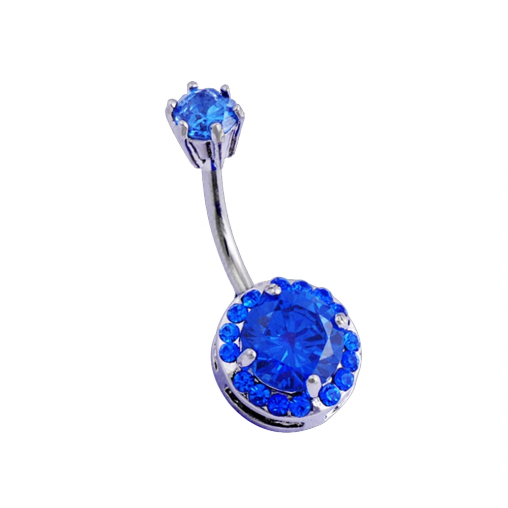 Sexy Lady Navel Belly Ring Piercing Zircon Faux Pearl Belly Accessories(Royalblue )