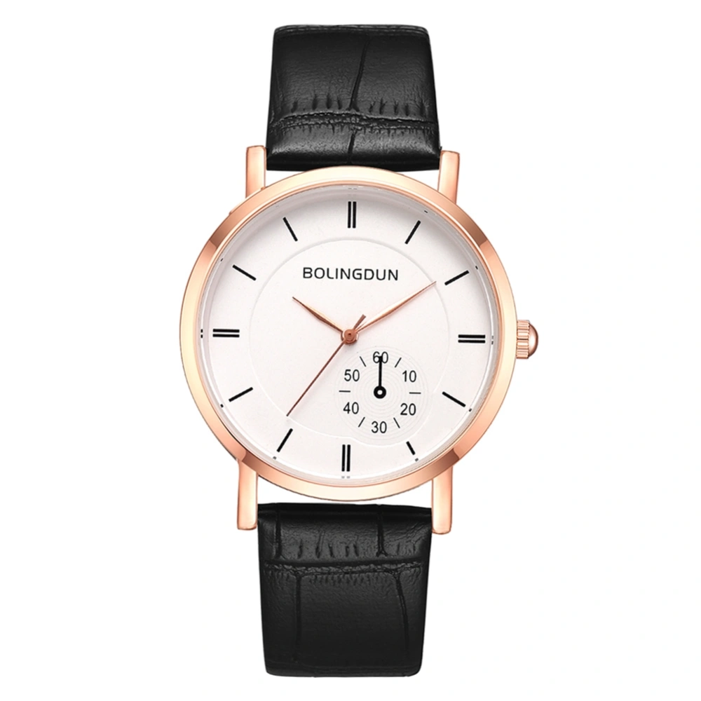 Wrist Watch Watch Fashion Watch Quartz Watch Leisure Watch(Rose Gold Frame Large White Face)