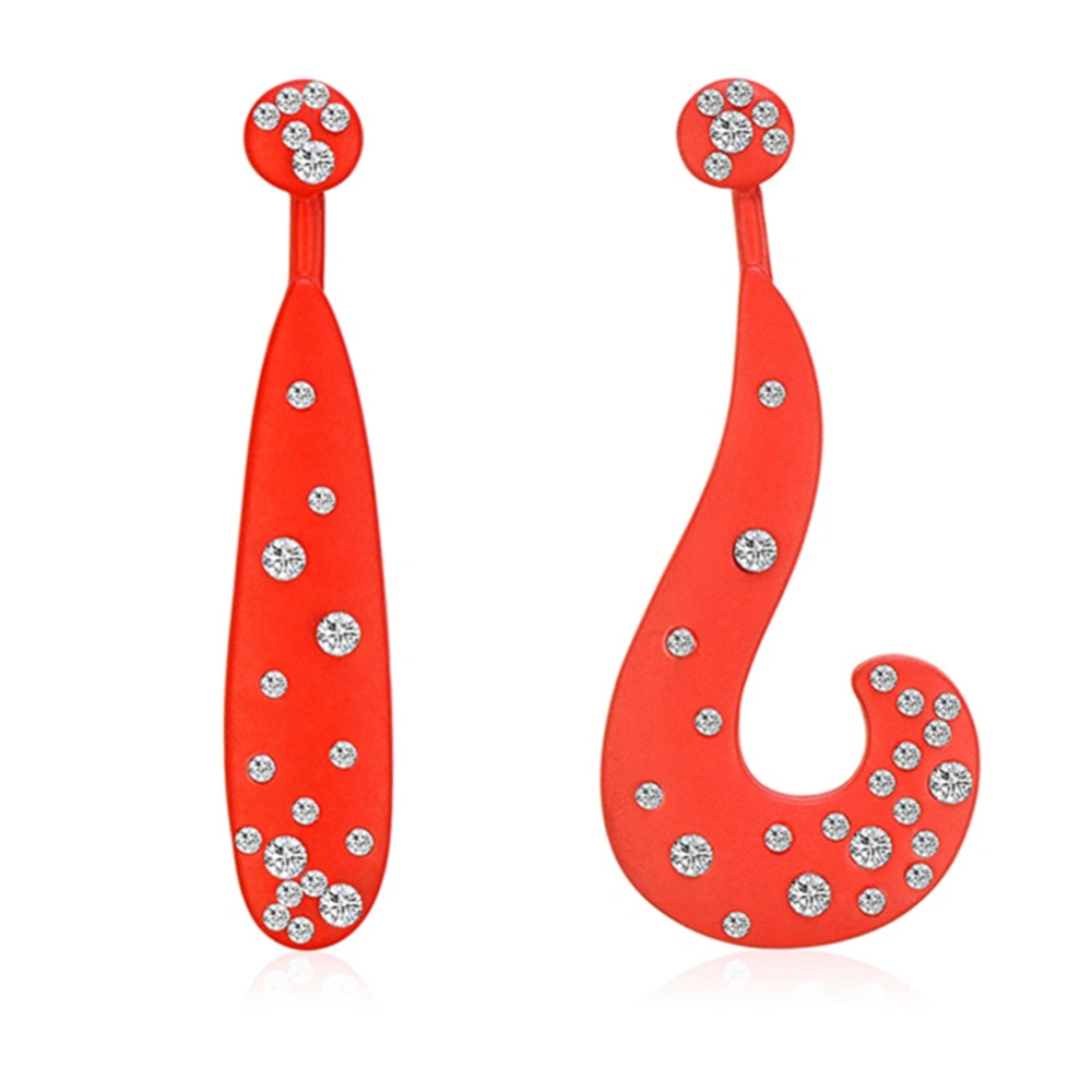 Fashion Signal Earrings Long Dangle Earrings Jewelry for Lady Women (Red)