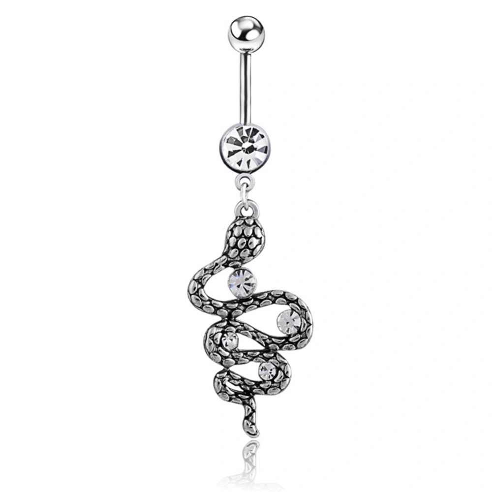 Fashionable Snake Belly Navel Ring Barbell Stainless Steel Body Piercing Jewelry