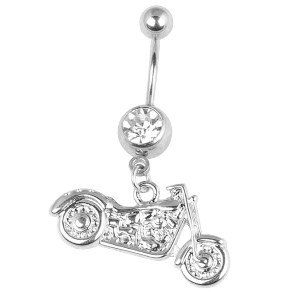 1pc Body Piercing Jewelry Stainless Steel Alloy Motorcycle Pendant Belly Ring