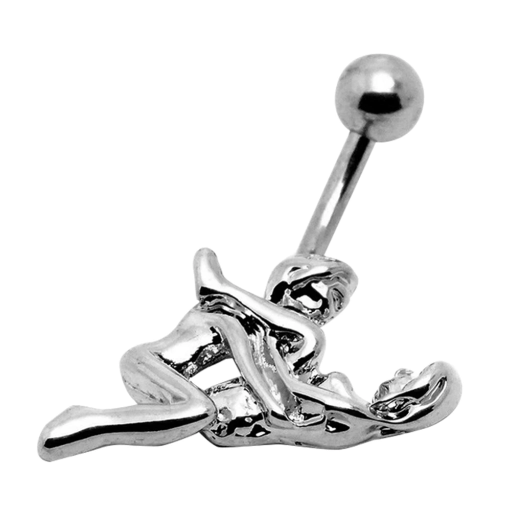 1pc Body Piercing Jewelry Stainless Steel Alloy Couple Pendant Belly Ring