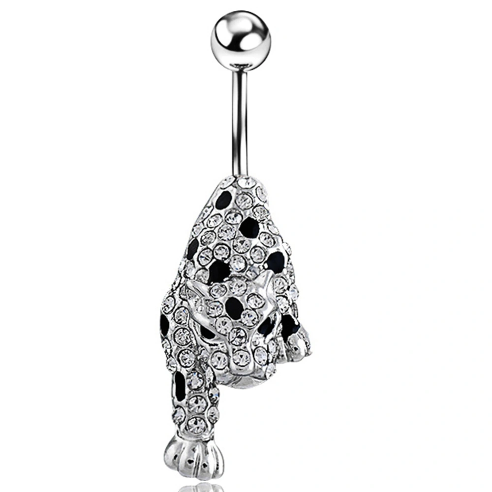 Leopard Shaped Belly Button Ring Anti allergy Women Navel Bar Ring Body Piercing Jewelry