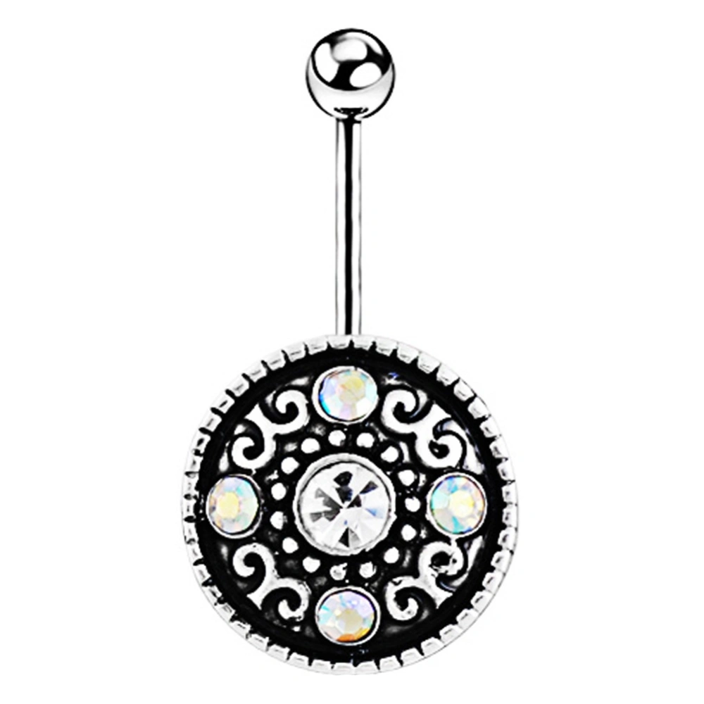 Fashion Round Pendant Belly Button Ring Women Lady Body Piercing Jewelry