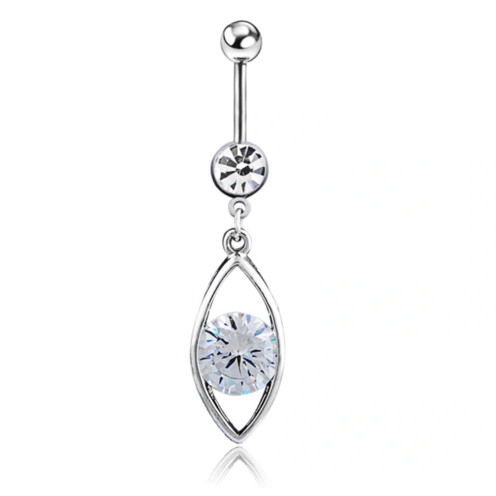 Fashion Women Lady Belly Ring Barbell Zircon Decoration Piercing Jewelry