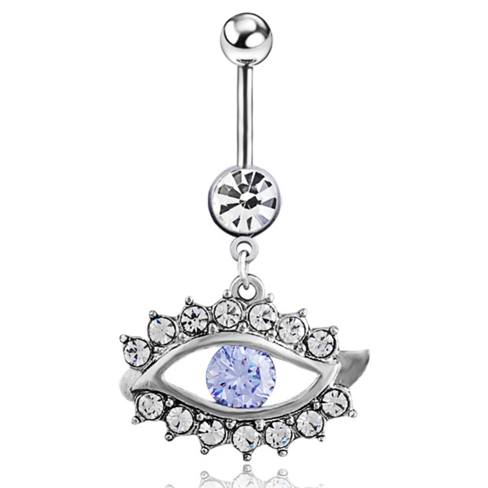 Geometrical Eye Shape Rhinestone Navel Ring Anti allergy Piercing Body Jewelry