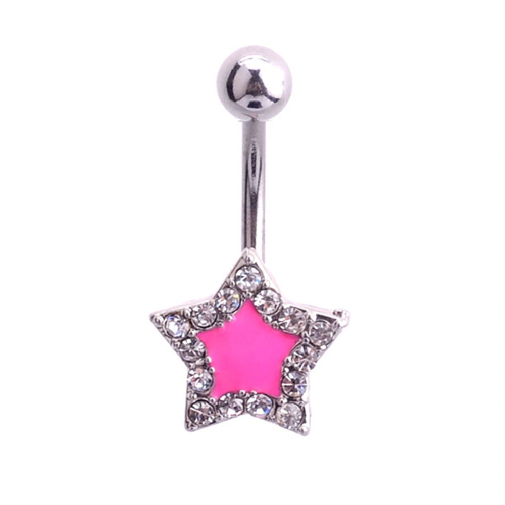 Fashionable Alloy Star Belly Navel Ring Barbell Stainless Steel Body Piercing Jewelry