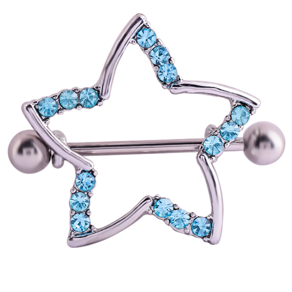 five pointed Star Stainless Steel Anti allergy Nipple Ring Body Piercing Jewelry