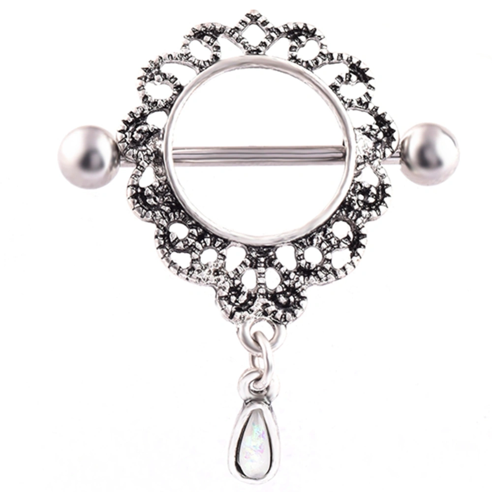 Body Piercing Jewelry Stainless Steel Hollow Water Drop Shape Nipple Ring