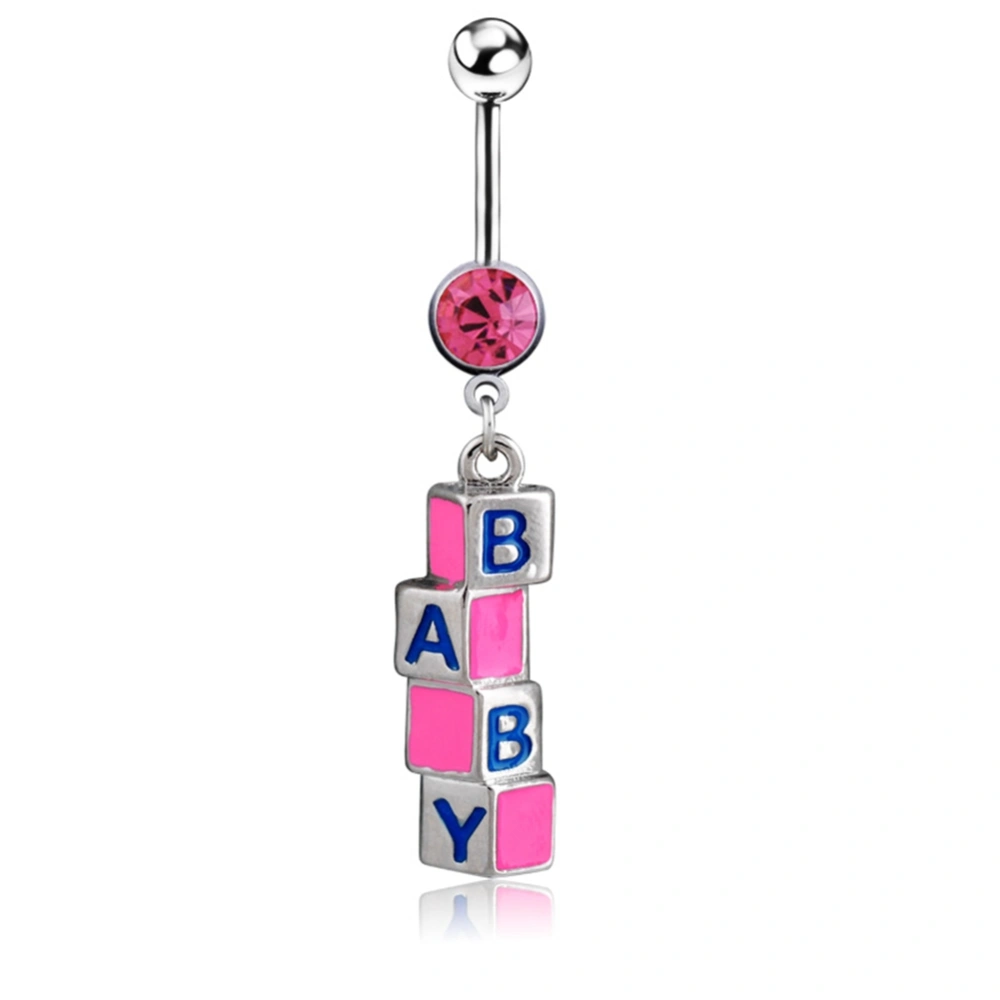 Dangle Belly Button Rings Navel Barbell Women Color Cube Stainless Steel Dangling