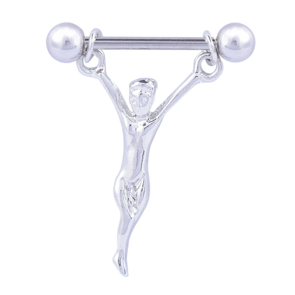 Simple Figure Pendant Anti allergy Nipple Ring Piercing Breast Rings Body Jewelry