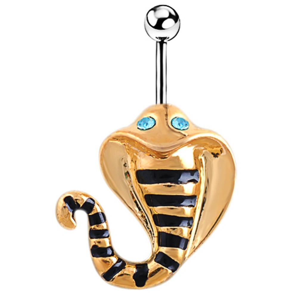 Women Cobra Belly Navel Button Q00944 Stainless Steel Alloy Body Jewelry