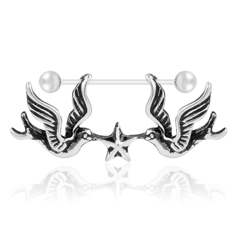 Vintage Pigeon Shape Nipple Ring five pointed Star Piercing Body Jewelry