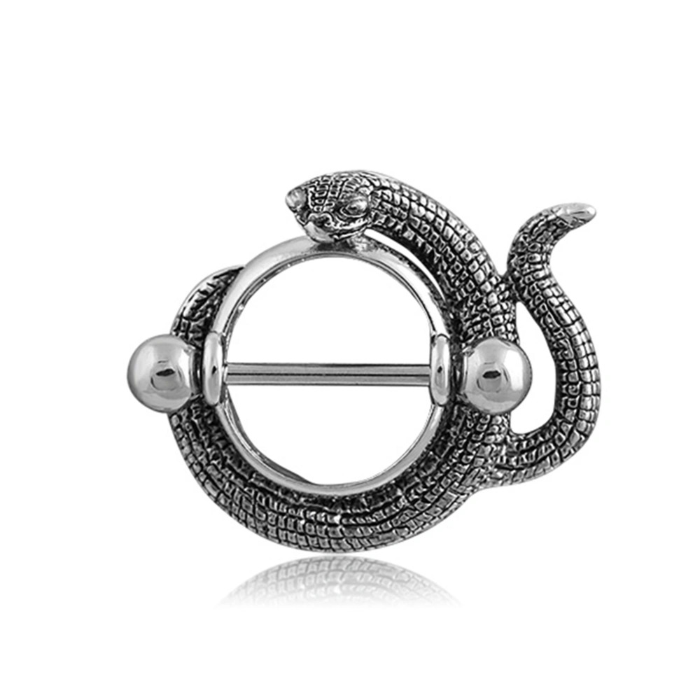 Vintage Snake Shape Body Piercing Jewelry Medical Steel Circle Nipple Ring