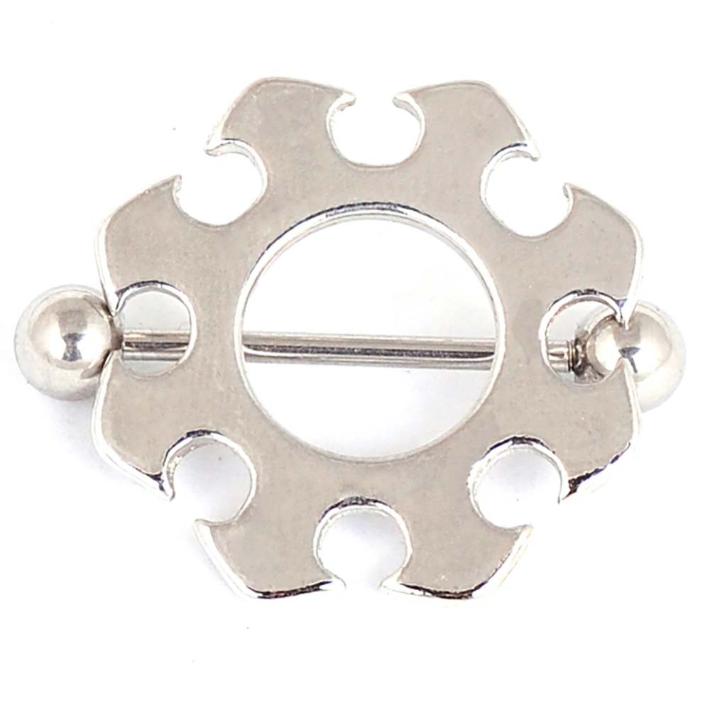 1Pcs Surgical Steel Body Piercing Jewelry O Shaped Nipple Ring Bar Barbell Shield