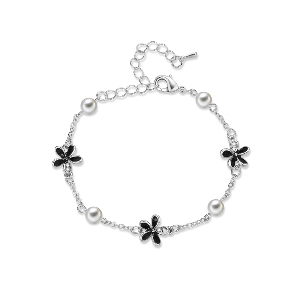 Fashion Delicate Zinc Alloy Bracelet Bangle with Butterfly Shape & Faux Pearl Pendant Jewelry